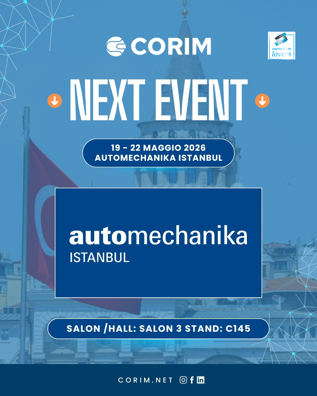 FIERA Automechanika Istanbul – 19>22 MAG 2026